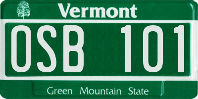VT license plate OSB101