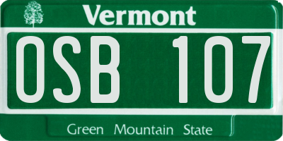 VT license plate OSB107