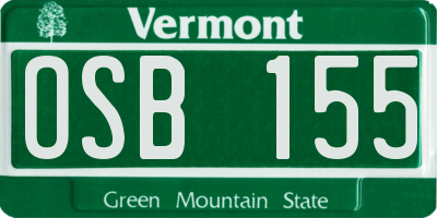 VT license plate OSB155