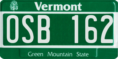 VT license plate OSB162