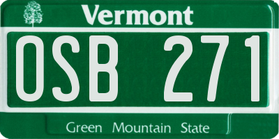 VT license plate OSB271