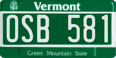 VT license plate OSB581