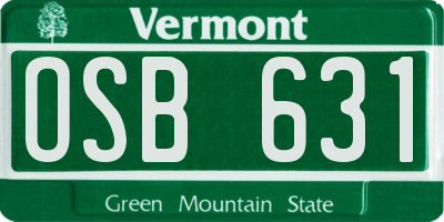 VT license plate OSB631