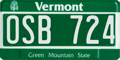 VT license plate OSB724
