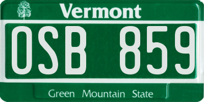 VT license plate OSB859