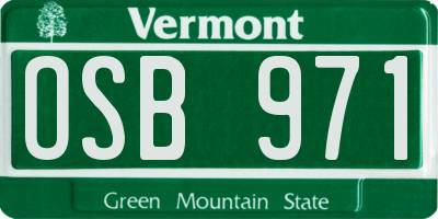 VT license plate OSB971