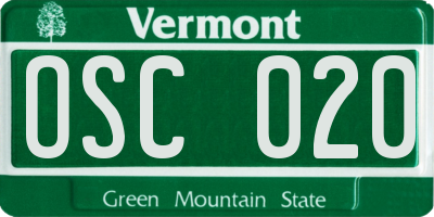 VT license plate OSC020