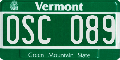VT license plate OSC089