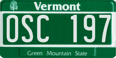 VT license plate OSC197