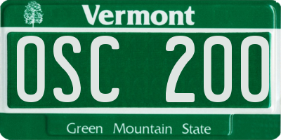 VT license plate OSC200