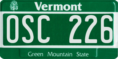 VT license plate OSC226