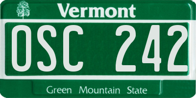 VT license plate OSC242