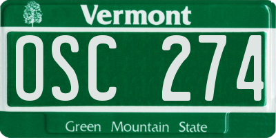 VT license plate OSC274