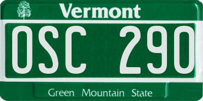 VT license plate OSC290
