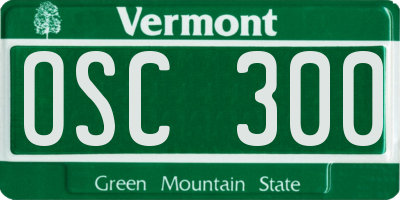 VT license plate OSC300
