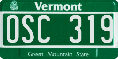 VT license plate OSC319