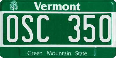 VT license plate OSC350