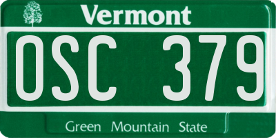 VT license plate OSC379