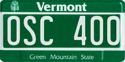 VT license plate OSC400