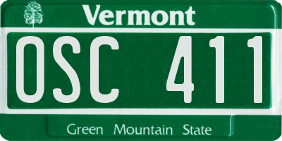 VT license plate OSC411