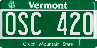 VT license plate OSC420