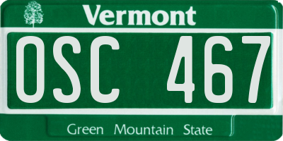 VT license plate OSC467