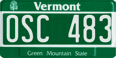 VT license plate OSC483