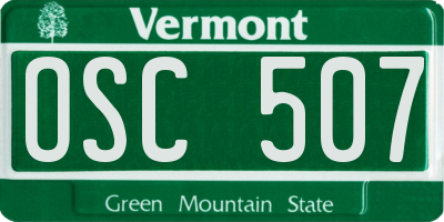 VT license plate OSC507