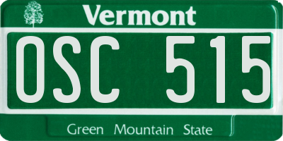 VT license plate OSC515