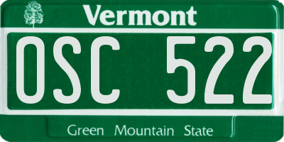 VT license plate OSC522