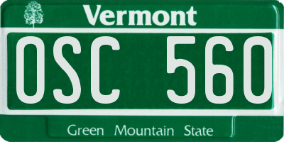 VT license plate OSC560