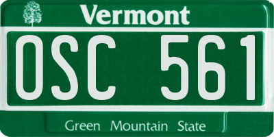 VT license plate OSC561