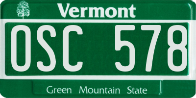 VT license plate OSC578