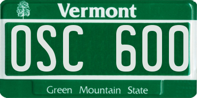 VT license plate OSC600