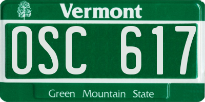 VT license plate OSC617