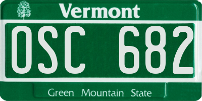 VT license plate OSC682