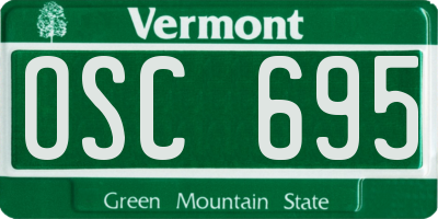 VT license plate OSC695