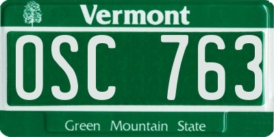 VT license plate OSC763