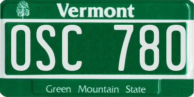 VT license plate OSC780