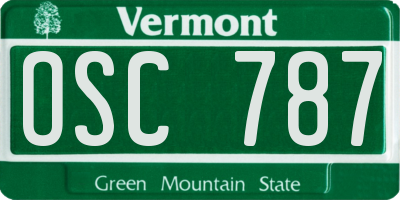 VT license plate OSC787