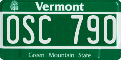 VT license plate OSC790