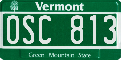 VT license plate OSC813
