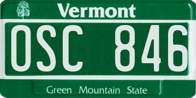 VT license plate OSC846