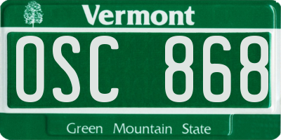 VT license plate OSC868