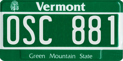 VT license plate OSC881