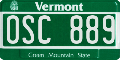 VT license plate OSC889