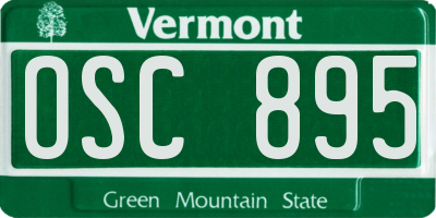 VT license plate OSC895