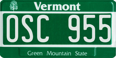 VT license plate OSC955