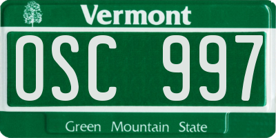 VT license plate OSC997