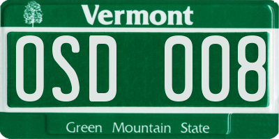 VT license plate OSD008